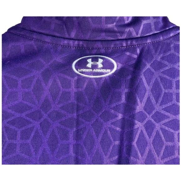 Under Armour Loose Girls Full Zip Jacket Purple Green Ruched XL Geometric Logo - Picture 8 of 12